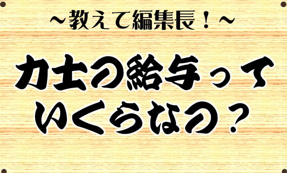 お相撲さんの給料はどこから来るのか解説します